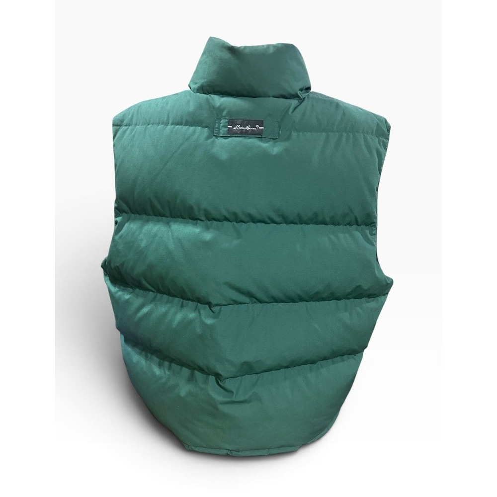 Eddie Bauer Vintage Reversible Goose Down Puffer Vest Mens Large Plaid Green - Picture 4 of 7